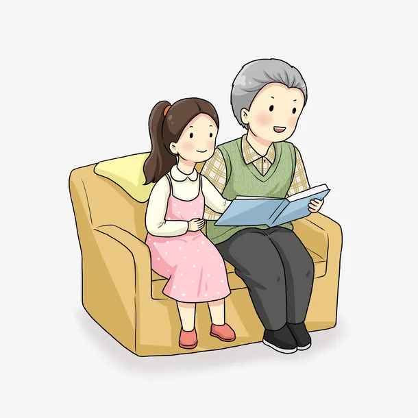 重阳节陪伴老人免抠