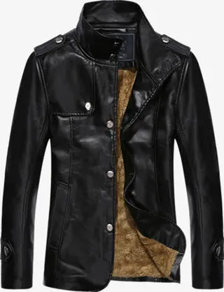 黑色时尚新款皮衣免抠