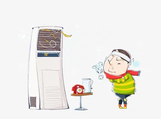 矢量夏天空调病免抠