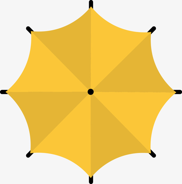 撑开的黄色雨伞图免抠