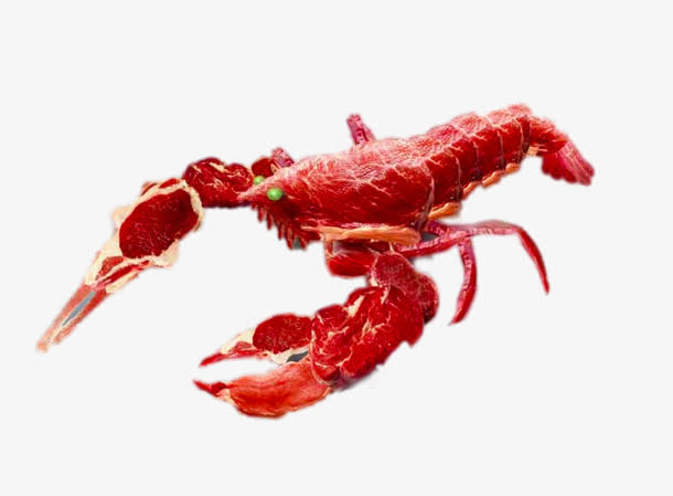 创意红色大龙虾免抠