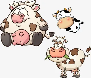 卡通奶牛免抠