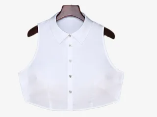 纯棉春秋冬季假领子衬衫女免抠