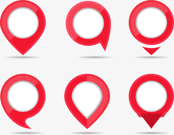 红色边框定位符免抠