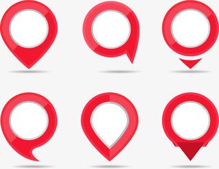 红色边框定位符免抠