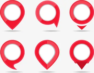 红色边框定位符免抠