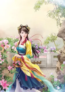 一品庶女黄衣女子小说封面免抠