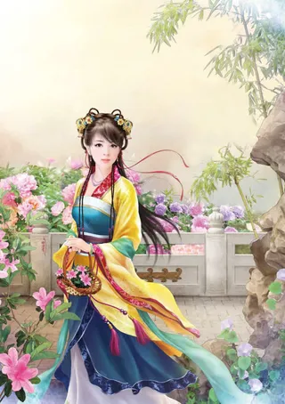 一品庶女黄衣女子小说封面免抠