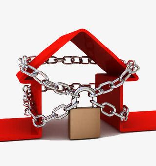 被铁链锁住的房子免抠
