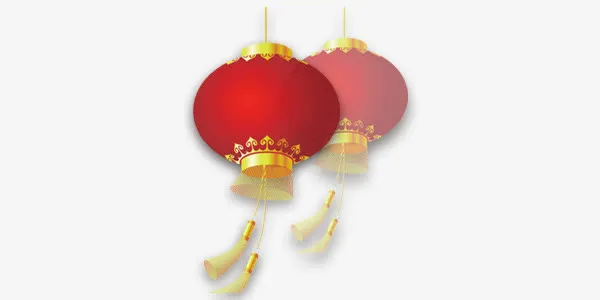 灯笼红色节日免抠