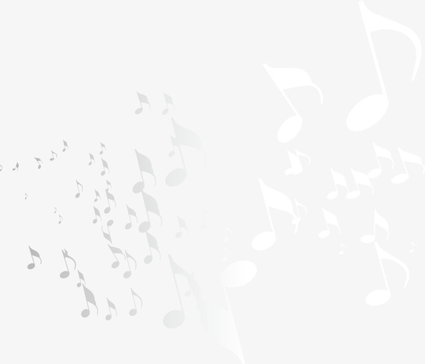 灰色飞扬音符免抠