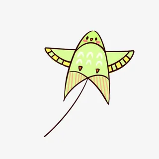 绿色燕子风筝卡通免抠