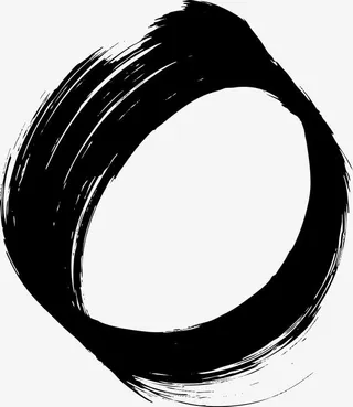 圆形毛笔笔刷免抠