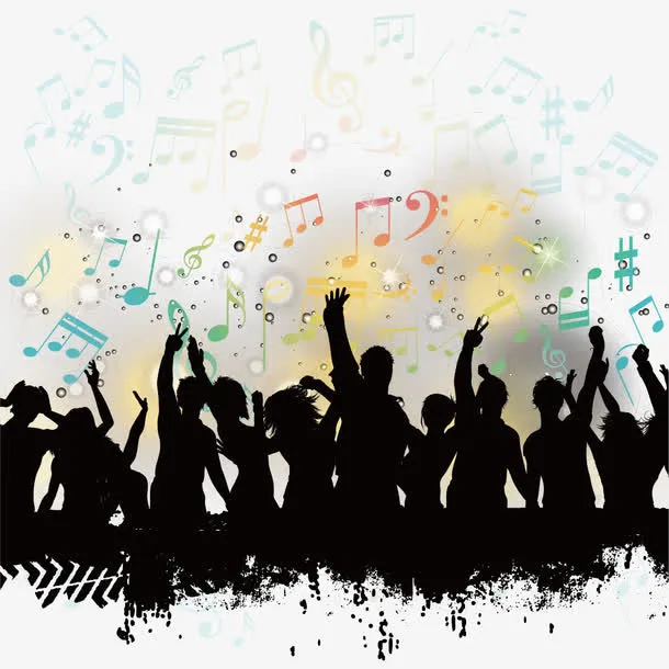 矢量音符和活跃的人免抠