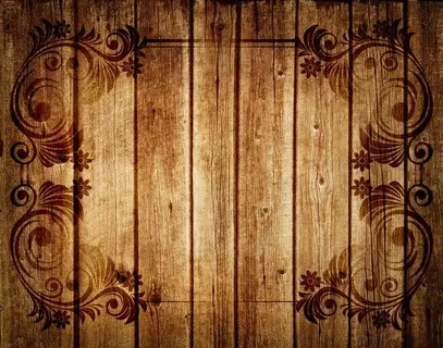 画在木板上的黑色花纹免抠