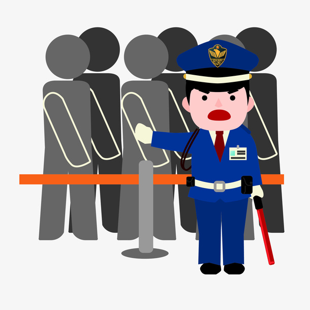 卡通治安警察简图免抠