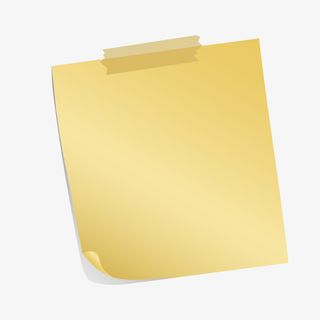 黄色手绘的便利贴免抠