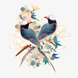 七夕节鸟素材免抠