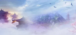 古风建筑梦幻淘宝海报背景高清复古中国风背景