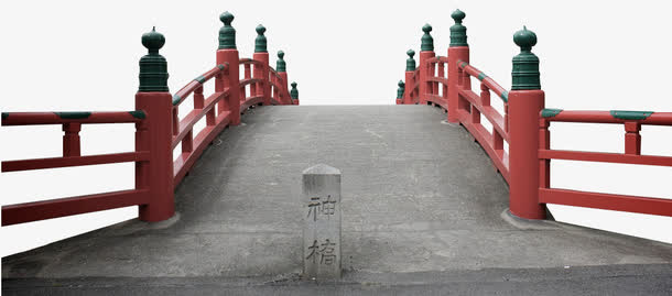 红色柱子桥免抠