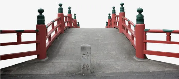 红色柱子桥免抠