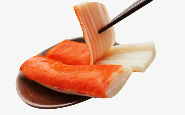 筷子夹起的蟹肉棒免抠