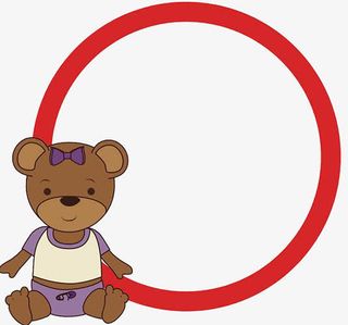 卡通小熊可爱文字框框装饰PNG免抠