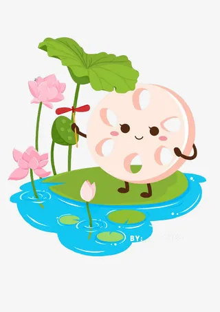 卡通荷花免抠