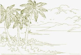 沙滩简笔画免抠