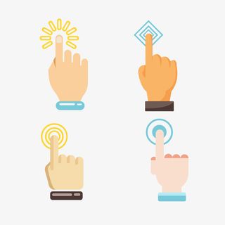 矢量小手点击箭头免抠