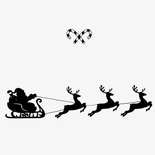 卡通小清新圣诞节剪影免抠