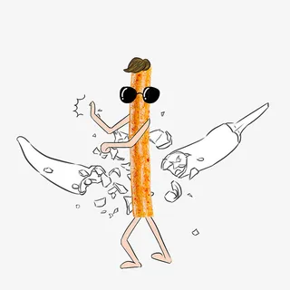 卡通辣条切辣椒形象设计免抠免抠