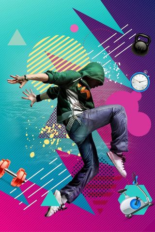 时尚炫彩炫酷运动健身海报背景高清