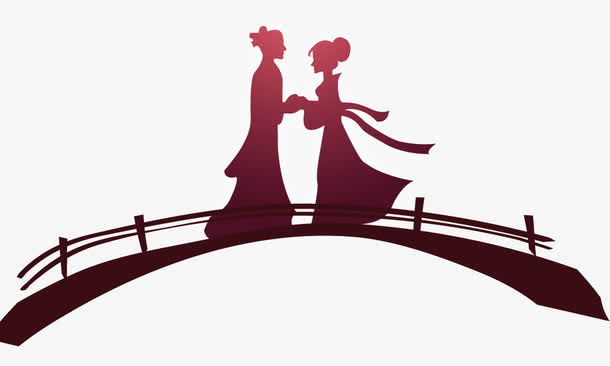 鹊桥会 剪影免抠