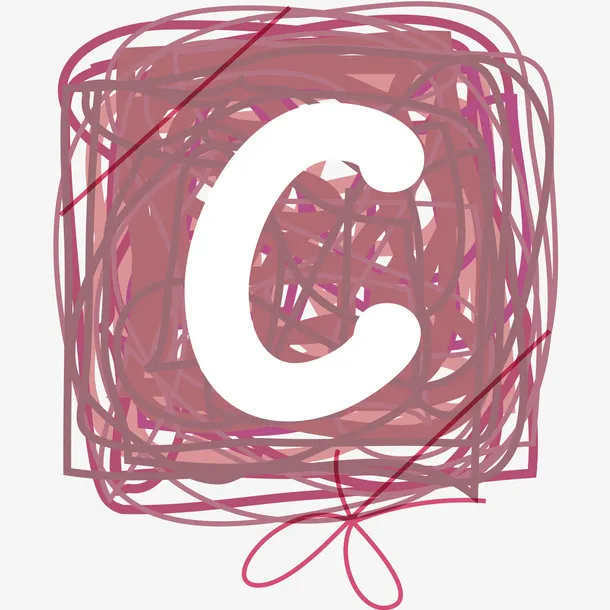 卡通手绘圆圈字母C免抠