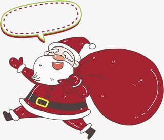 卡通背着口袋的圣诞老人免抠