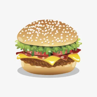 美味汉堡包免抠