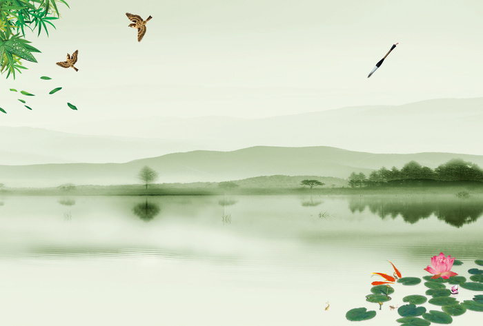 清明节池塘荷花广告背景高清