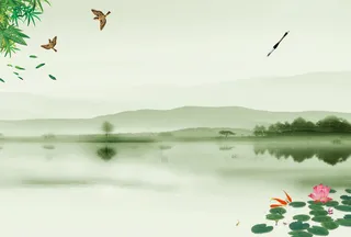 清明节池塘荷花广告背景高清