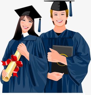 卡通手绘大学生免抠