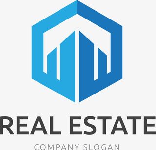 现代简约蓝色家居矢量logo免抠