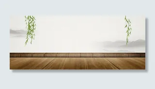 古风柳叶木板文艺背景高清