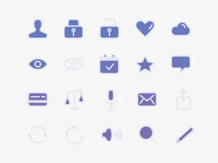 蓝色小图标免抠