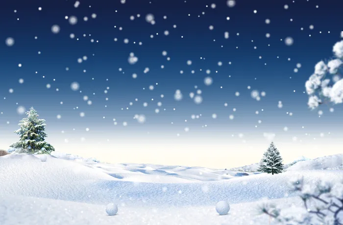 冬季浪漫雪景背景高清