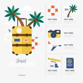 对于infography平旅游元素免抠