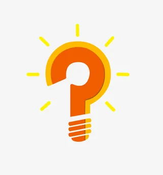 灯泡形式的问号问题解答免抠