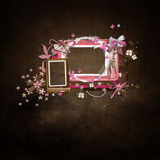 粉色花朵相框免抠