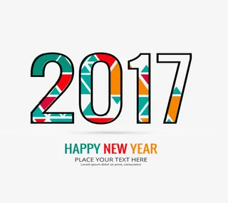 几何块彩色2017年终汇报免抠