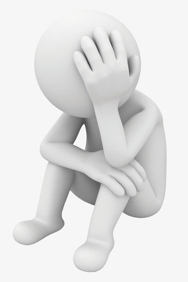 3d素材手绘图片 伤脑筋免抠