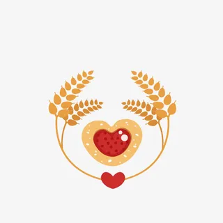 黄色小麦烘培标签免抠